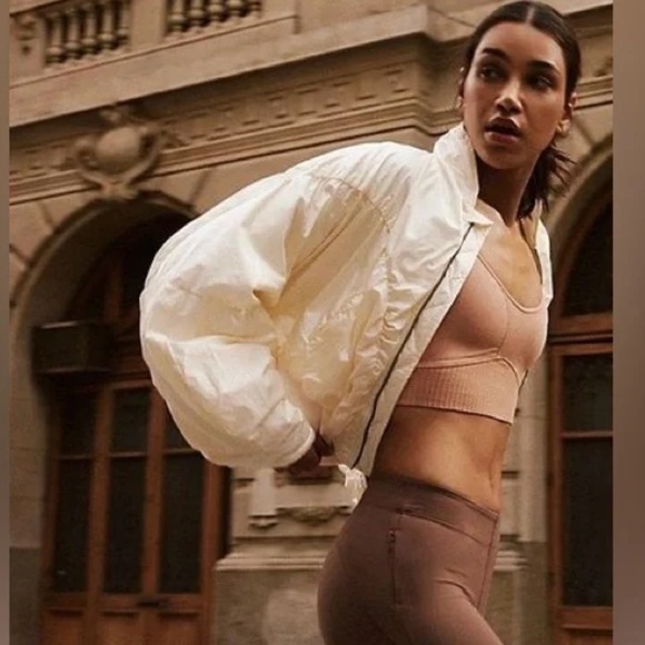 FP Movement by Free People Jackets & Blazers - FREE PEOPLE MOVEMENT Glitz Blitz Bomber Jacket CROPPED CREAM SIZE MEDIUM NWOT